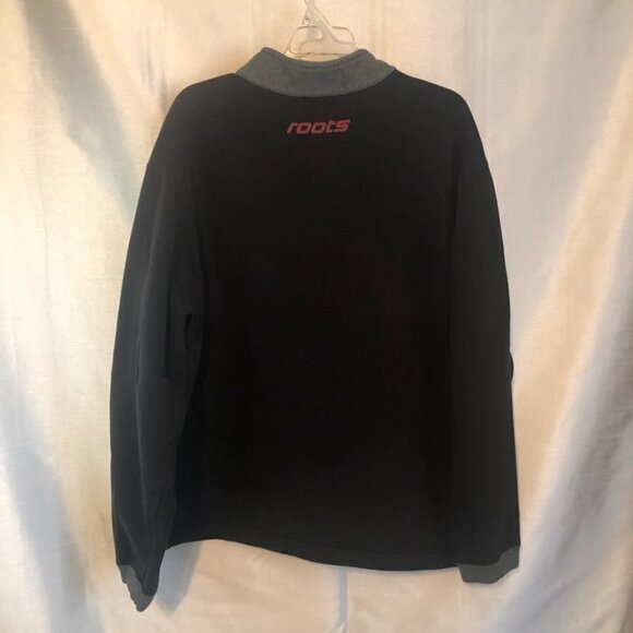 Roots Athletics 1/4 Zip Sweatshirt Mens XLg  Heathered Grey with Black Trim - Picture 9 of 10